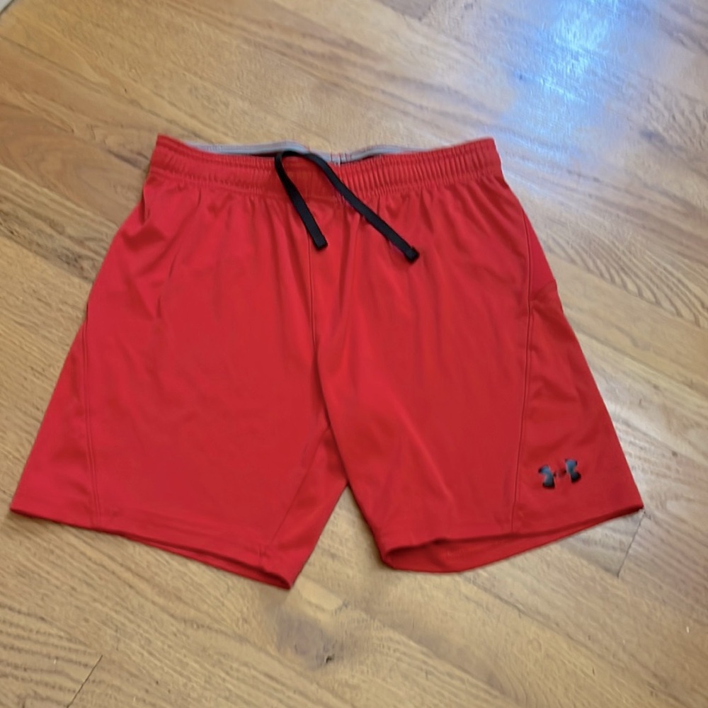 Red Boys Under Armour Basketball Shorts
